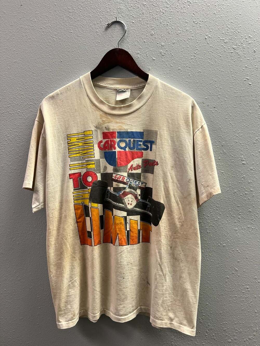 Vintage 90's CarQuest Takin' It to the Limit Graphic Racing T-Shirt XL 0131